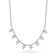 Rachel Zoe CZ Cluster Charm Bead Chain Necklace in Rhodium Over Sterling Silver