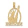 14k Yellow Gold Textured Cut-out New York with Statue of Liberty pendant