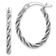 Rhodium Over Sterling Silver 2.5mm Twisted Oval Hoop Earrings