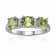Peridot and Moissanite Sterling Silver 3-Stone Ring