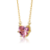 Pink CZ Heart Solitaire Pendant In 14K Gold Over Brass