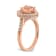 14K Rose Gold Morganite Diamond Halo Engagement Ring 1.91ctw