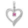 Rhodium Over 14k White Gold Lab Created Pink Sapphire and Diamond Heart Pendant