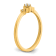 14K Yellow Gold Petite Beaded Edge Cushion Diamond Ring 0.10ctw