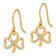14k Yellow Gold and Rhodium Over 14k Yellow Gold Diamond-Cut Clover
Dangle Earrings