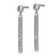 Rhodium Over Sterling Silver Polished Cubic Zirconia Bar Post Dangle Earrings