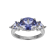 Blue Cubic Zirconia Platinum Over Silver June Birthstone Ring 4.27ctw