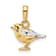 14k Two-tone Gold Diamond-Cut 3D Bird Pendant