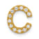 14K Yellow Gold Diamond Letter C Initial Charm
