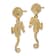 14k Yellow Gold Textured Shell and Seahorse Dangle Earrings