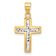 14k Two-tone Gold Polished and Diamond-Cut Cross Pendant
