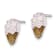Rhodium Over Sterling Silver Enamel and Crystal Ice Cream Post Earrings