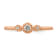 14K Rose Gold Roped Band Petite Round Diamond Ring 0.10ctw