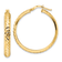 14k Yellow Gold 1 1/8" Polished Diamond-Cut Hoop Earrings