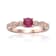 Ruby with Moissanite Accents 14K Rose Gold Over Sterling Silver Ring, 0.74ctw