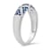 Blue And White Cubic Zirconia Rhodium Over Sterling Silver Ring 0.79ctw
