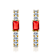 Ruby Color CZ Inside-Out Hoop Earrings In 14K Gold Over Brass
