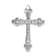 Rhodium Over 14k White Gold Textured Diamond Budded Cross Chain Slide Pendant