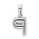 14K White Gold Diamond Letter P Initial with Bail Pendant