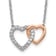 14K Two-Tone Lab Grown Diamond VS/SI GH, Hearts Pendant Necklace