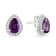 Purple Amethyst Pear Shape Stud Earrings with Moissanite Rhodium Over
Sterling Silver Earring