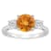 8mm Round Citrine And White Topaz Rhodium Over Sterling Silver 3-Stone Ring