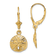 14k Yellow Gold Polished Sand Dollar Dangle Earrings