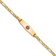 14k Yellow Gold Medical Soft Diamond Shape Red Enamel Figaro Link ID Bracelet