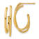 14k Yellow Gold 15/16" Polished Oval Double Strand J-Hoop Earrings