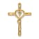 14k Yellow Gold Polished Cross with Heart Diamond Chain Slide Pendant