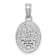 Rhodium Over 14k White Gold Textured Mini Fleur-De-Lis Oval Charm