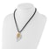 Sterling Silver and 24k Yellow Gold Dipped Double Evergreen Leaf Necklace