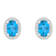 7x5mm Oval Blue Topaz And Created White Sapphire 10k White Gold Halo
Stud Earrings