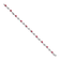 Rhodium Over 14k White Gold White Sapphire and Ruby Bracelet
