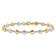 14k Yellow Gold and 14k White Gold Polished Diamond-Cut Puffed Circles Bracelet