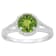 7mm Round Peridot 1/4 ctw Diamond Rhodium Over Sterling Silver Halo Ring