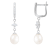 7-8mm White Cultured Freshwater Pearl and Cubic Zirconia Rhodium Over
Sterling Silver Earrings