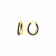 14K Yellow Gold Over Sterling Silver Double Hoop Enamel Earrings in Black