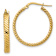 14k Yellow Gold 1" Striped Patterned Hoop Earrings