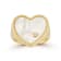Mother-Of-Pearl Heart Signet Ring In 14K Gold Over Sterling Silver