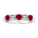14K White Gold 5-Stone Ruby and Diamond Band Ring, 1.26ctw
