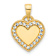 14K Two-tone Gold Diamond-Cut Border Heart Pendant