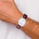 Mens Charles Hubert Leather Band White Dial Watch