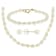 14k Yellow Gold Childrens White Cultured Freshwater Pearl Set