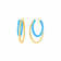 14K Gold Over Sterling Silver Double Oval Enamel Hoops in Turquoise Color