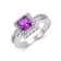 Lab Created Purple Sapphire with White Topaz Accents Sterling Silver
Halo with Split Shank Ring
