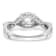 Rhodium Over 14K White Gold Lab Grown Diamond Halo Engagement Ring 0.778ctw
