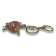Gold Tone Fuchsia Rose Crystal Turtle Key Chain