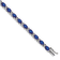 Rhodium Over 14k White Gold Oval Lab Created Sapphire and Diamond Bracelet