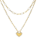 Heart Paperclip Pendant With CZ Necklace In 18k Gold Over Sterling Silver